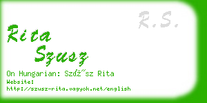 rita szusz business card